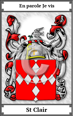 St Clair Family Crest Download (JPG)  Book Plated - 150 DPI